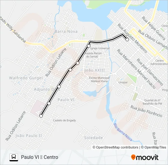 CENTRO/PAULO VI Bus Line Map