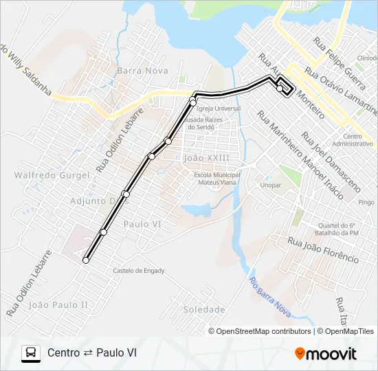 CENTRO/PAULO VI Bus Line Map