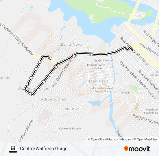 CENTRO/WALFREDO GURGEL Bus Line Map