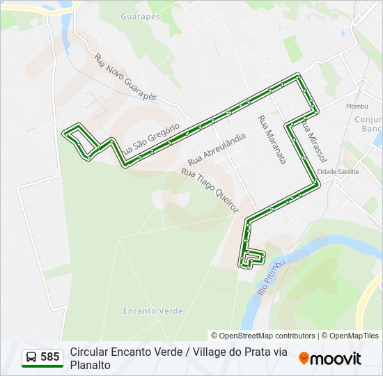 Mapa da linha 585 de ônibus