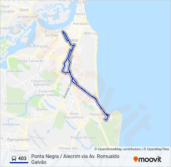 Mapa da linha 403 de ônibus