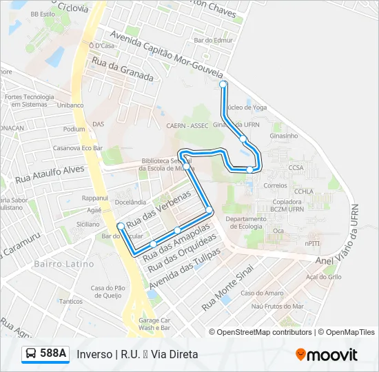 588A Bus Line Map