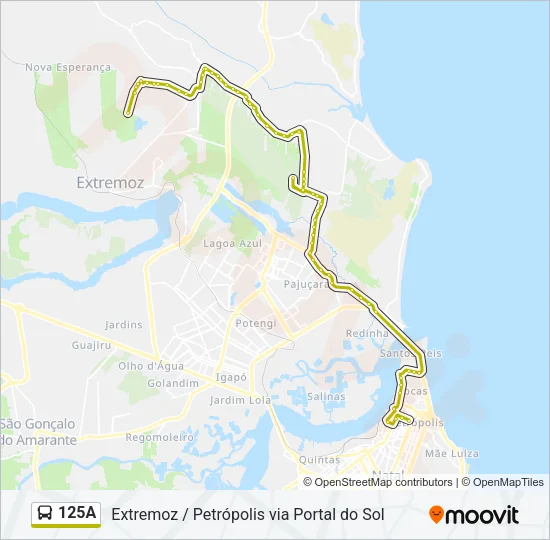 125A Bus Line Map