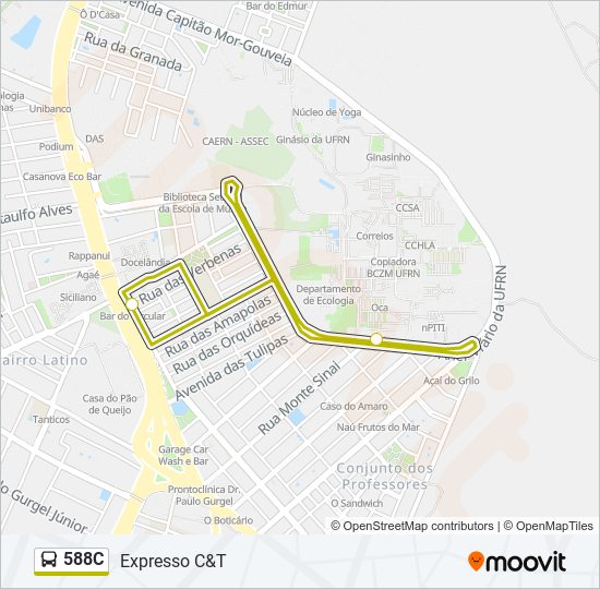 Mapa de 588C de autobús