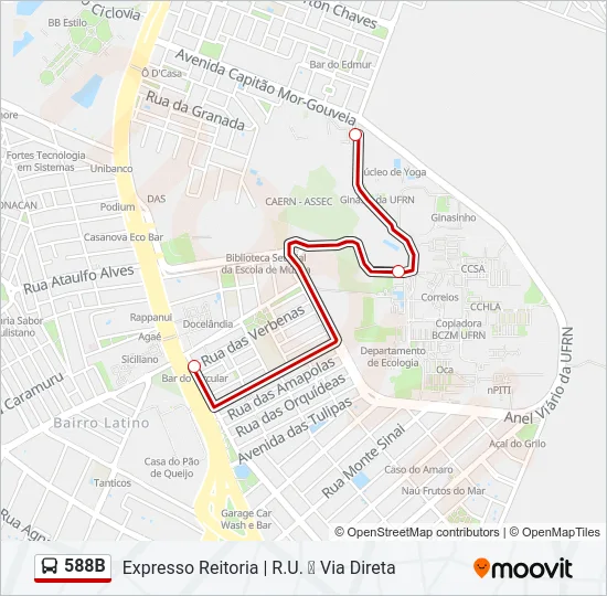 588B Bus Line Map