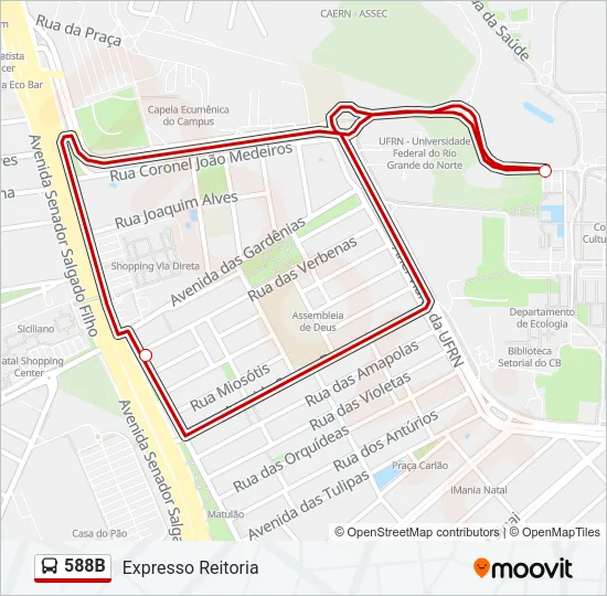 588B Bus Line Map