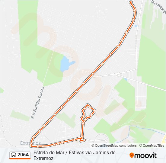 Mapa de 206A de autobús