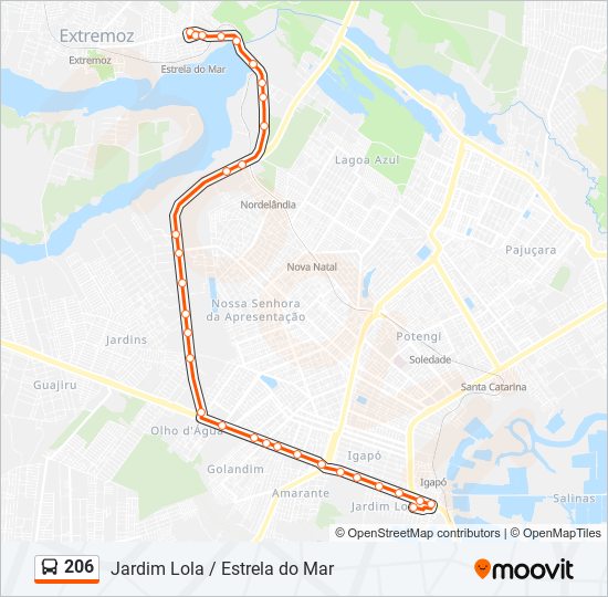 206 bus Line Map