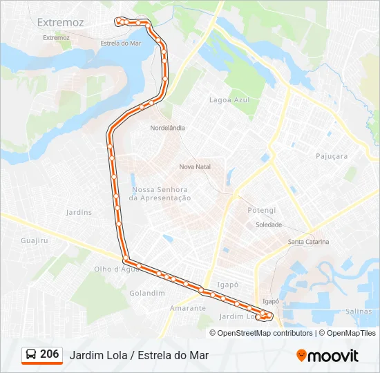 206 Bus Line Map