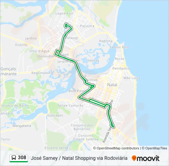 308 Bus Line Map
