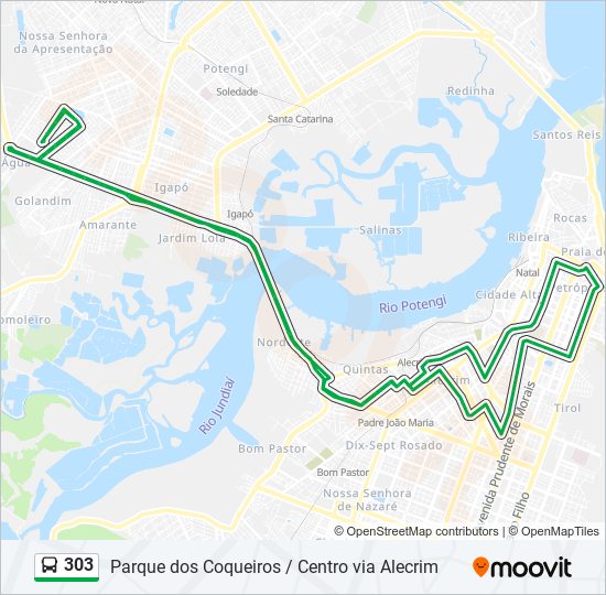 303 bus Line Map