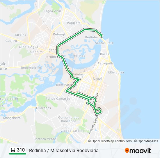 Mapa de 310 de autobús