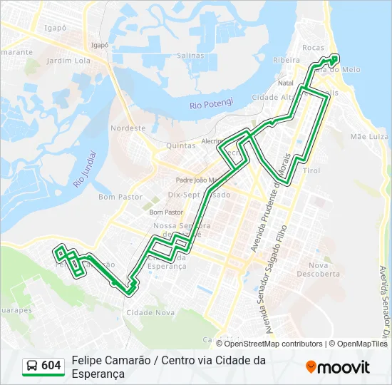 604 Bus Line Map