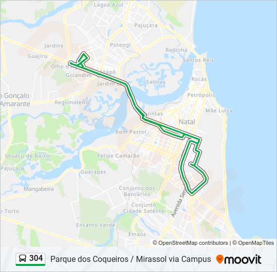 304 bus Line Map