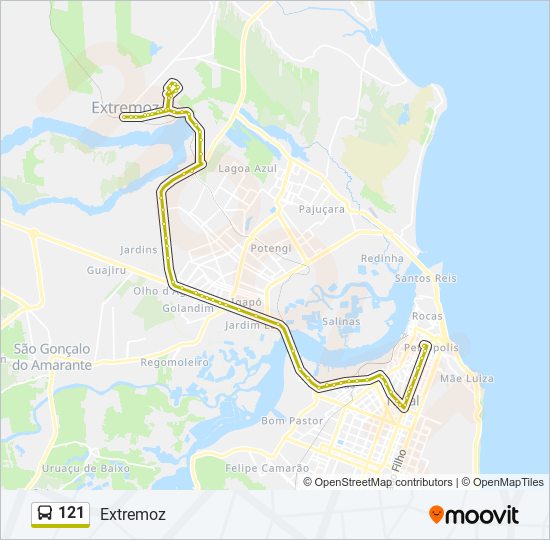 121 bus Line Map