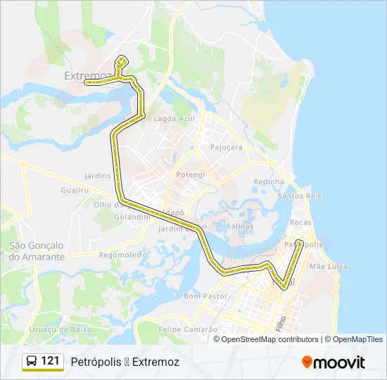 121 Bus Line Map