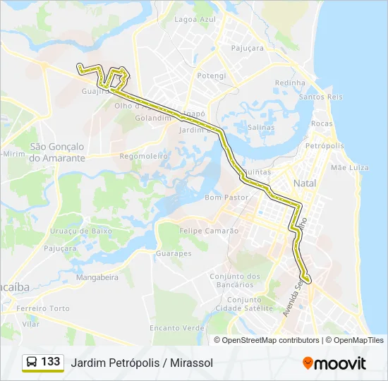 133 Bus Line Map