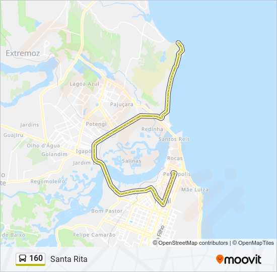 160 bus Line Map