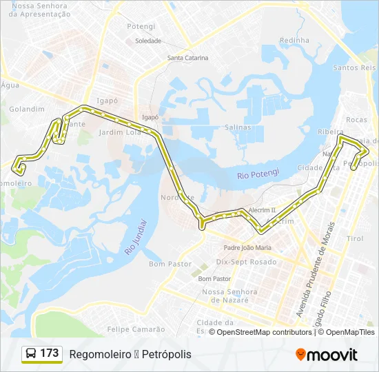 173 Bus Line Map