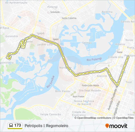 173 Bus Line Map