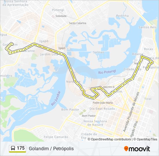 175 bus Line Map