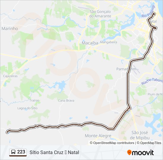 223 bus Line Map