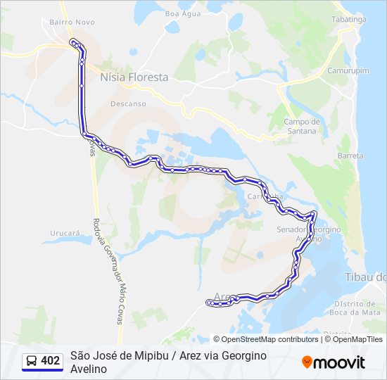 Mapa de 402 de autobús