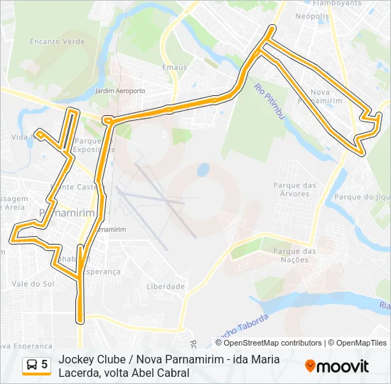 5 Bus Line Map