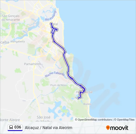 036 Bus Line Map