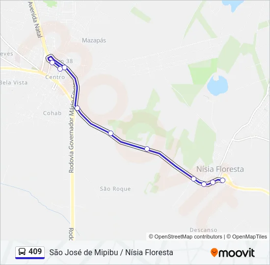 409 Bus Line Map