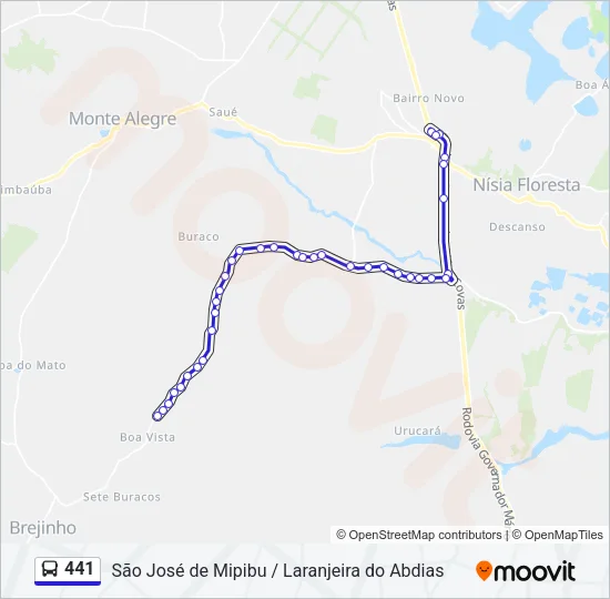 441 Bus Line Map