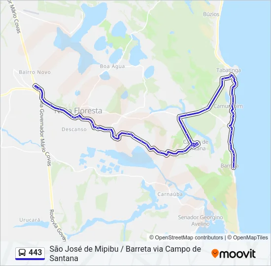 443 Bus Line Map