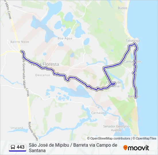 443 Bus Line Map