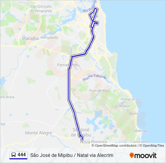 444 Bus Line Map