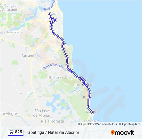 825 Bus Line Map