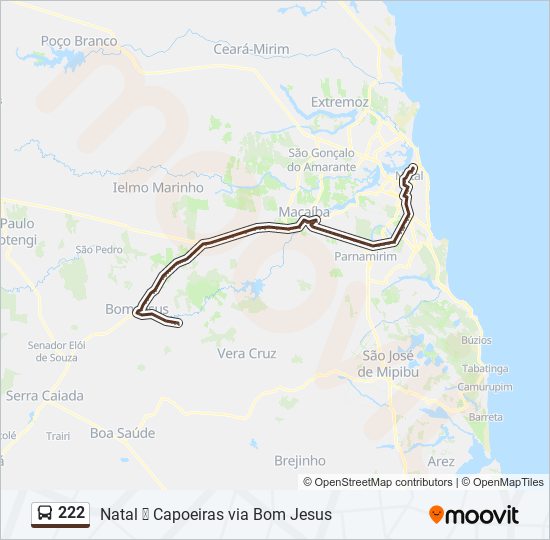 Mapa de 222 de autobús