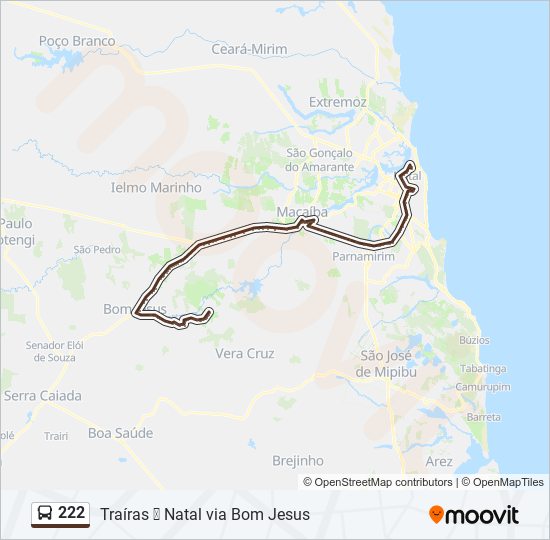 222 bus Line Map