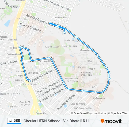 588 Bus Line Map