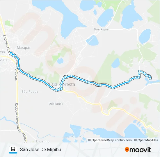TIMBÓ/SÃO JOSÉ VIA CONJUNTOS Bus Line Map
