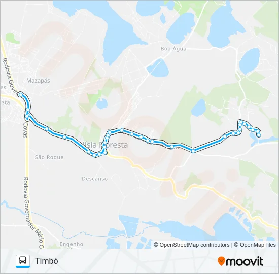 TIMBÓ/SÃO JOSÉ VIA CONJUNTOS Bus Line Map