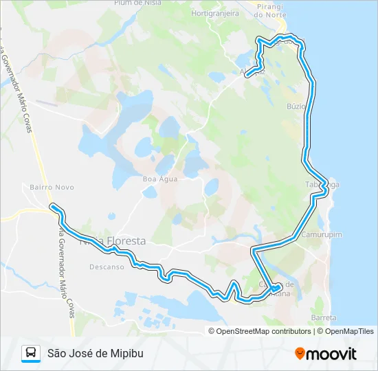 ALCAÇUZ/SÃO JOSÉ VIA TABATINGA Bus Line Map