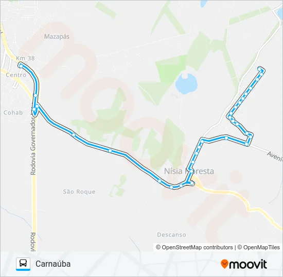 CARNAÚBA/SÃO JOSÉ VIA ALTO MONTE HERMÍNIO Bus Line Map