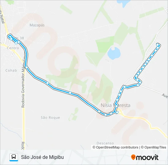CARNAÚBA/SÃO JOSÉ VIA ALTO MONTE HERMÍNIO Bus Line Map