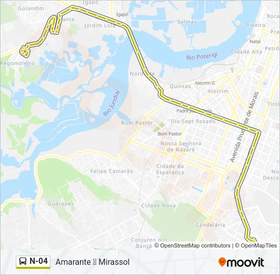 N-04 Bus Line Map