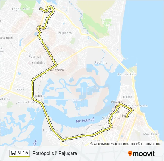 N-15 Bus Line Map