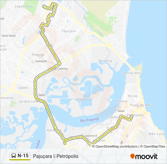 N-15 Bus Line Map