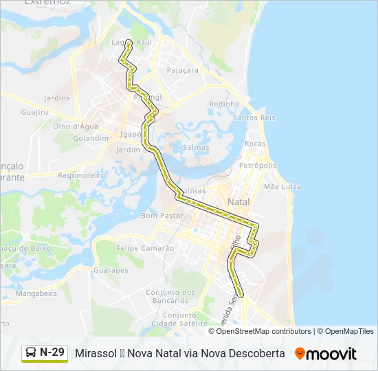 N-29 Bus Line Map