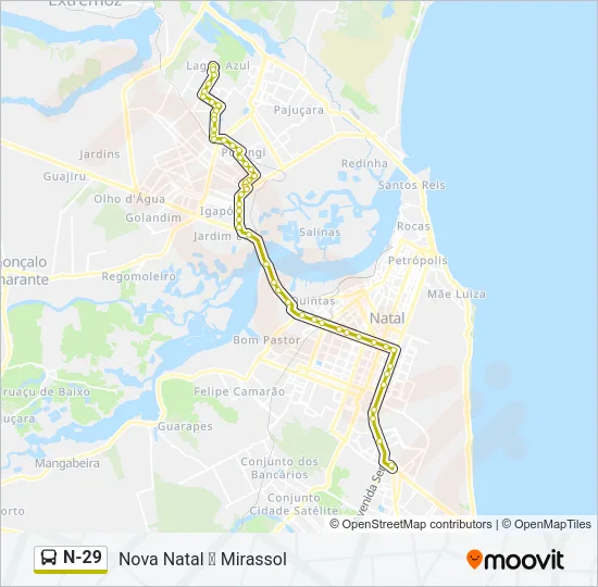 N-29 Bus Line Map