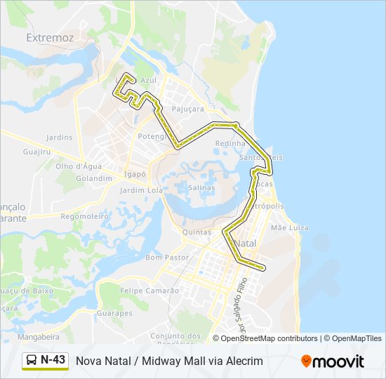 N-43 bus Line Map