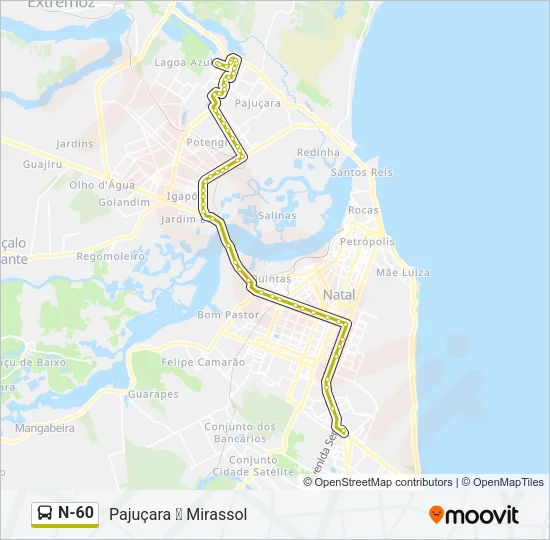 N-60 Bus Line Map